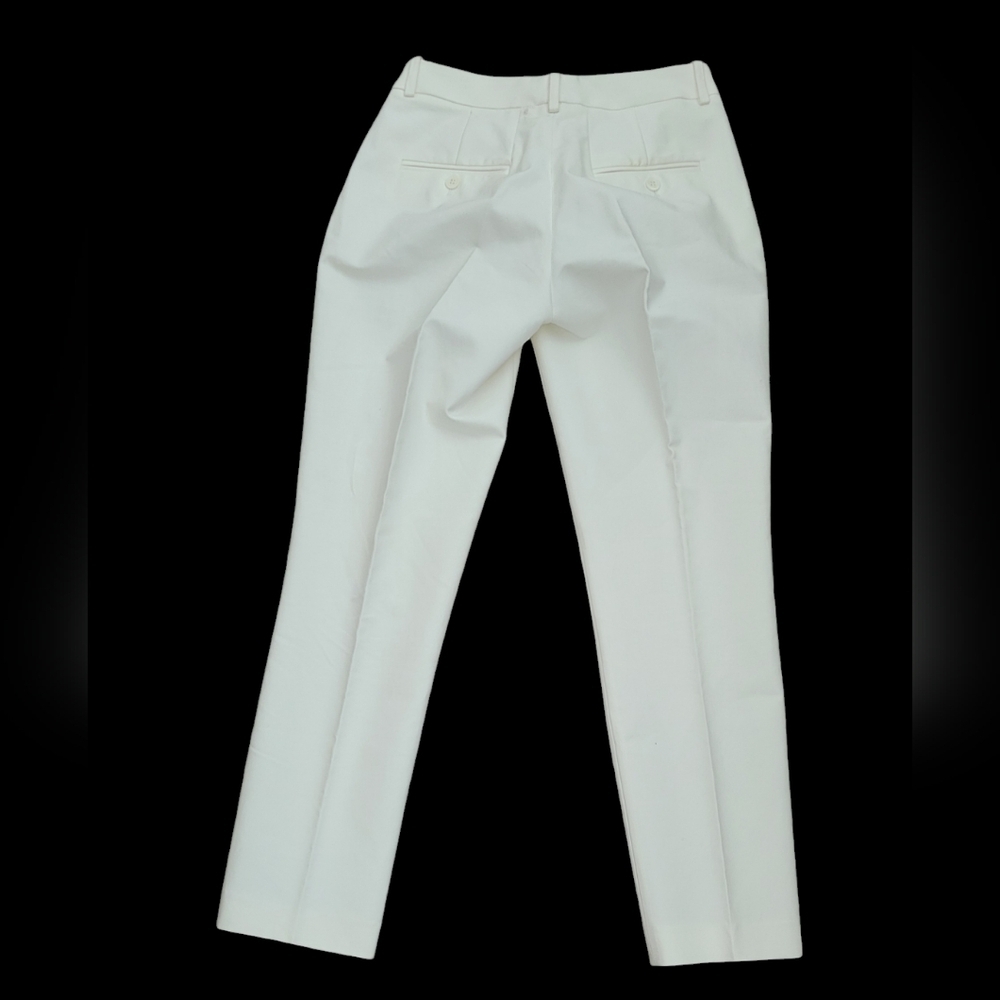 Michael Kors Collection Made in Italy Cream Cotton Stretch Office Pants 6 - Picture 9 of 13